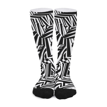 Abstract Dazzle Pattern Print Long Socks