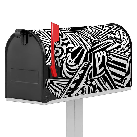 Abstract Dazzle Pattern Print Mailbox Cover