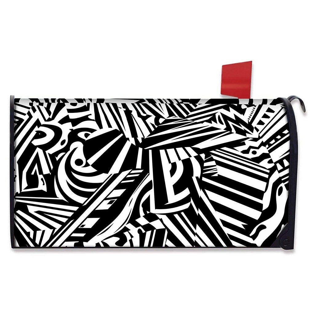 Abstract Dazzle Pattern Print Mailbox Cover