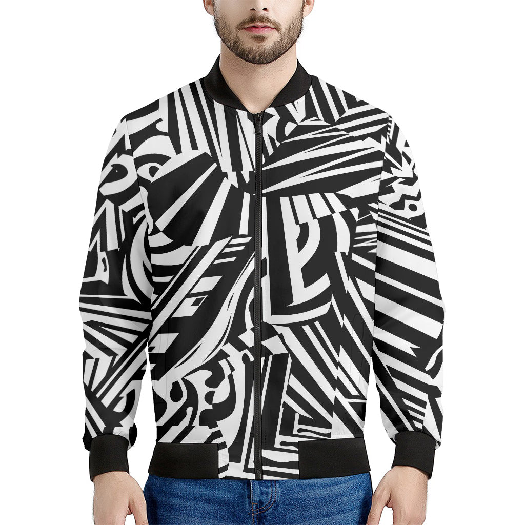 Abstract Dazzle Pattern Print Men's Bomber Jacket
