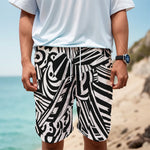 Abstract Dazzle Pattern Print Men's Cargo Shorts