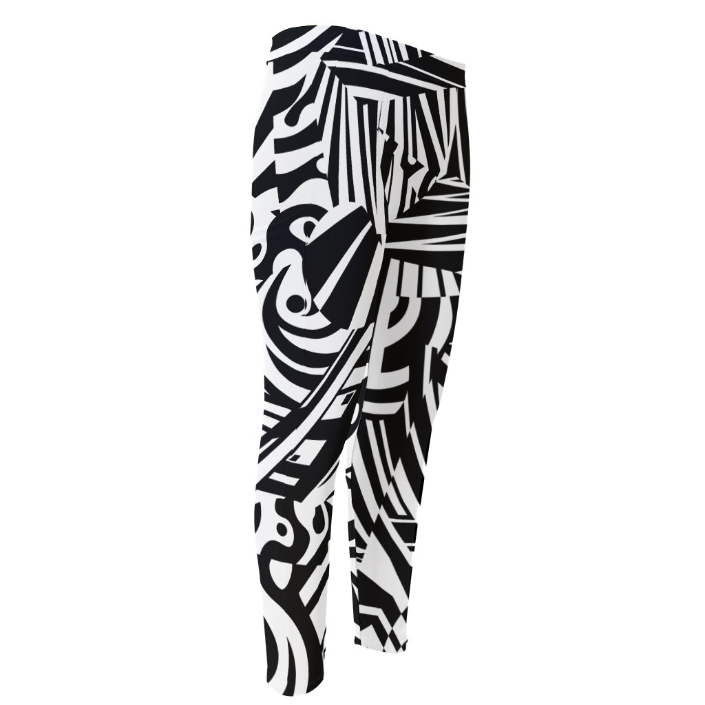 Abstract Dazzle Pattern Print Men's Compression Pants