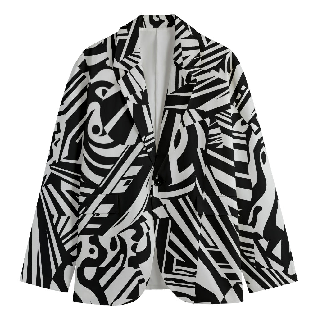 Abstract Dazzle Pattern Print Men's Cotton Blazer