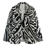 Abstract Dazzle Pattern Print Men's Cotton Blazer