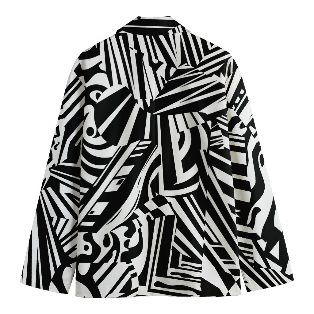 Abstract Dazzle Pattern Print Men's Cotton Blazer