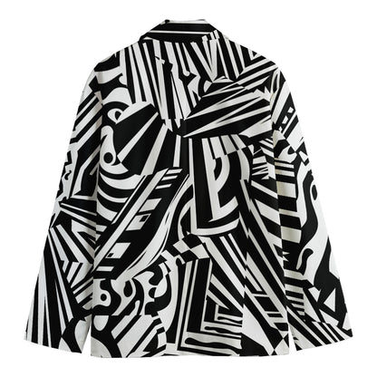 Abstract Dazzle Pattern Print Men's Cotton Blazer