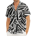 Abstract Dazzle Pattern Print Men's Deep V-Neck Shirt