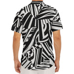 Abstract Dazzle Pattern Print Men's Deep V-Neck Shirt