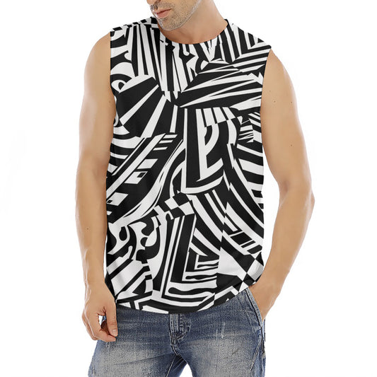 Abstract Dazzle Pattern Print Men's Fitness Tank Top