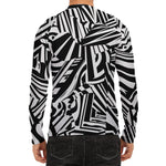 Abstract Dazzle Pattern Print Men's Long Sleeve Rash Guard