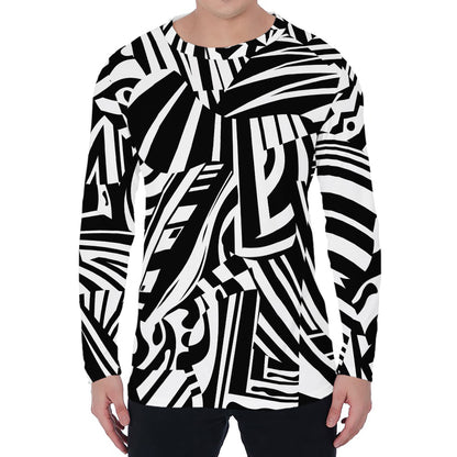 Abstract Dazzle Pattern Print Men's Long Sleeve T-Shirt