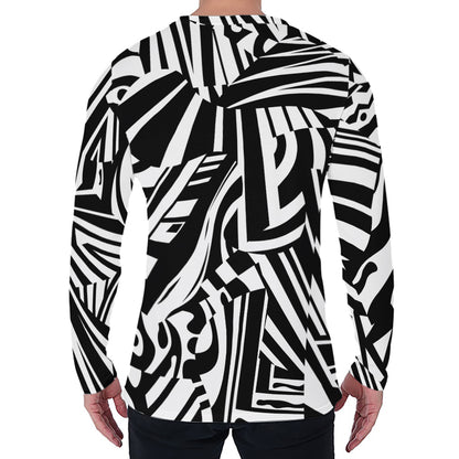Abstract Dazzle Pattern Print Men's Long Sleeve T-Shirt