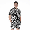 Abstract Dazzle Pattern Print Men's Romper