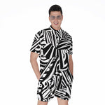Abstract Dazzle Pattern Print Men's Rompers