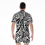 Abstract Dazzle Pattern Print Men's Rompers