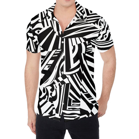 Abstract Dazzle Pattern Print Men's Shirt