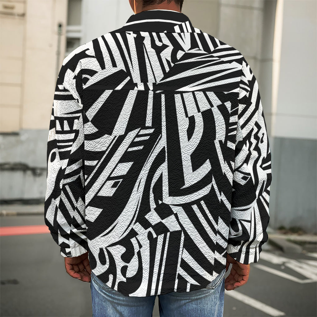 Abstract Dazzle Pattern Print Men's Shirt Jacket