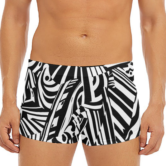 Abstract Dazzle Pattern Print Men's Short Boxer Briefs