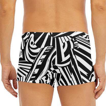 Abstract Dazzle Pattern Print Men's Short Boxer Briefs