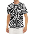Abstract Dazzle Pattern Print Men's Short Sleeve Rash Guard
