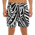 Abstract Dazzle Pattern Print Men's Split Running Shorts