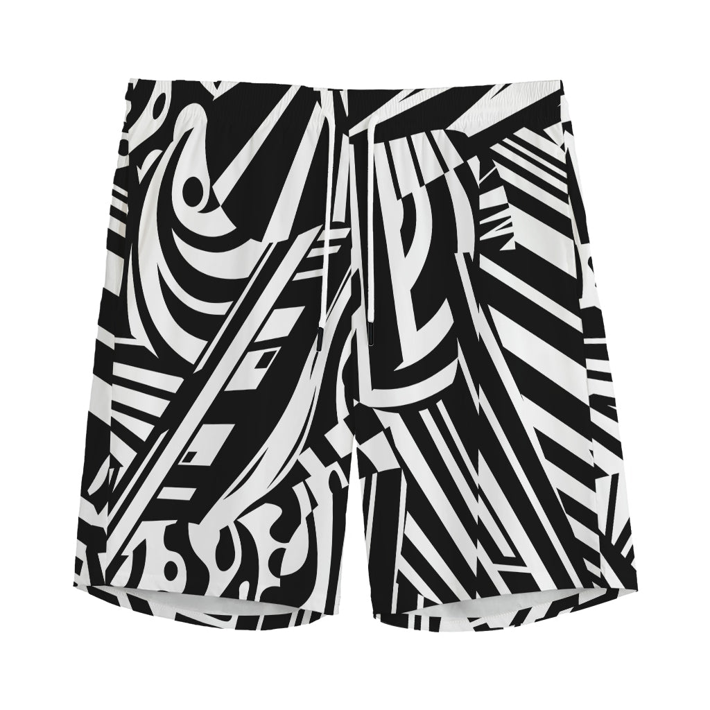 Abstract Dazzle Pattern Print Men's Sports Shorts
