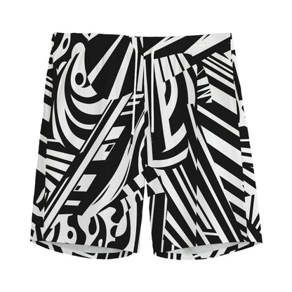 Abstract Dazzle Pattern Print Men's Sports Shorts