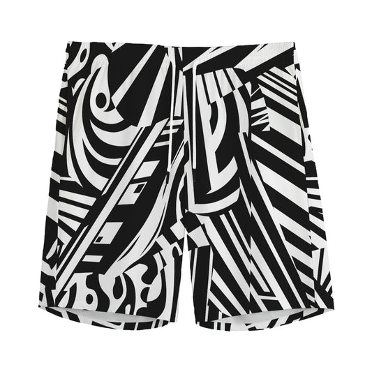 Abstract Dazzle Pattern Print Men's Sports Shorts
