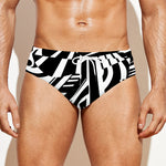 Abstract Dazzle Pattern Print Men's Swim Briefs