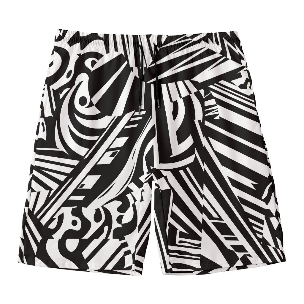 Abstract Dazzle Pattern Print Men's Swim Trunks