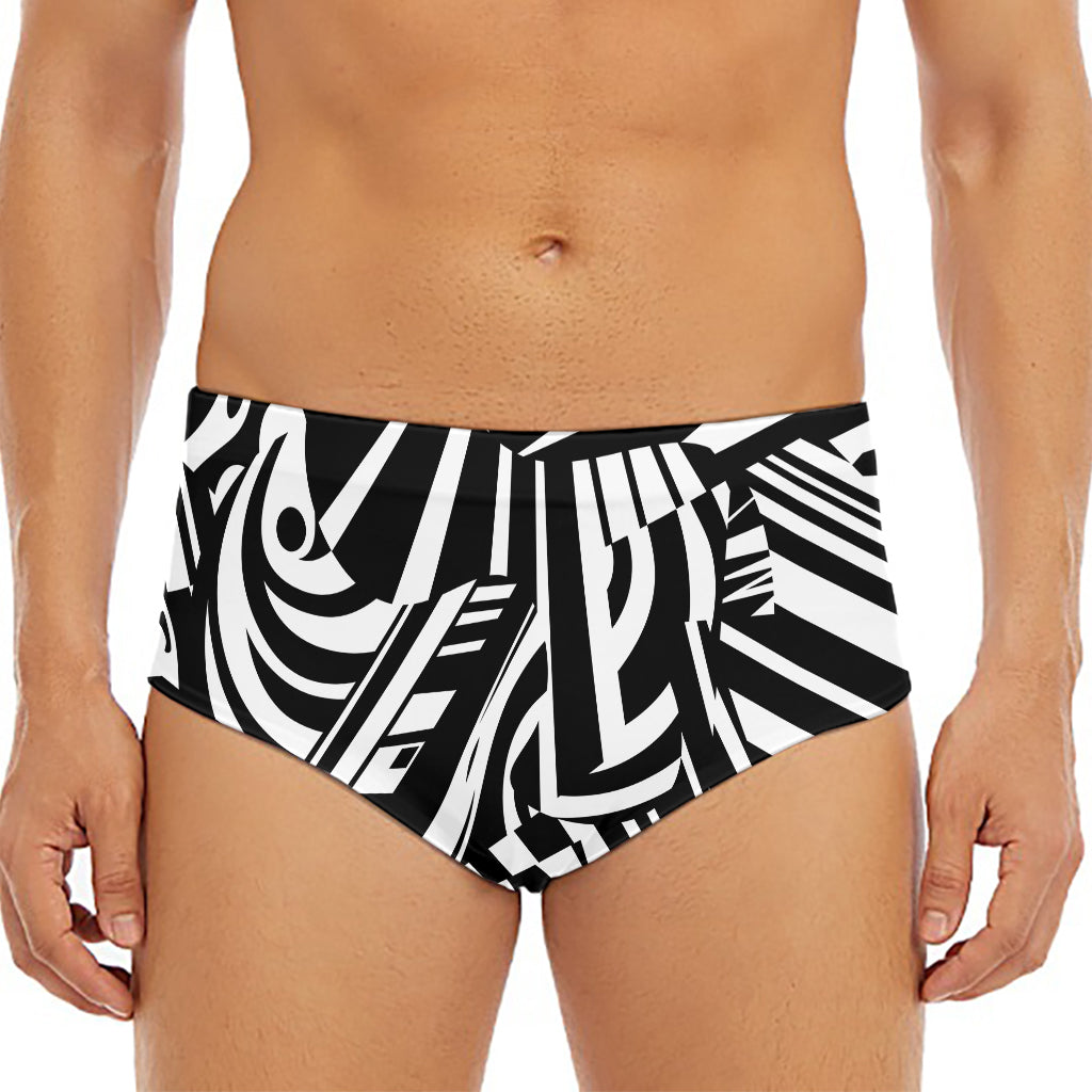 Abstract Dazzle Pattern Print Men's Triangle Swim Briefs