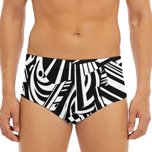 Abstract Dazzle Pattern Print Men's Triangle Swim Briefs