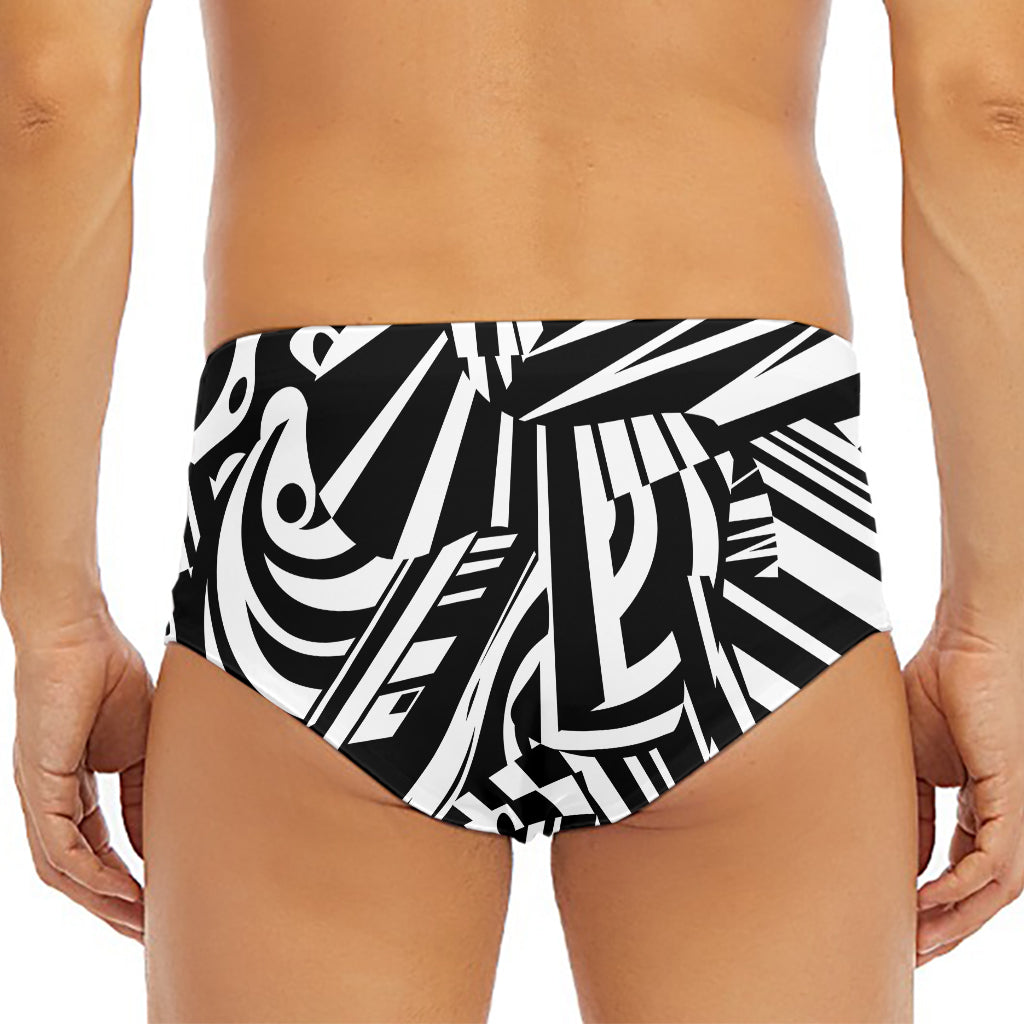 Abstract Dazzle Pattern Print Men's Triangle Swim Briefs
