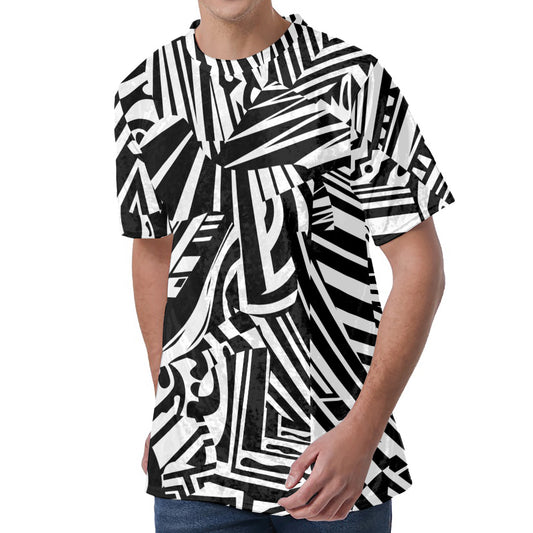 Abstract Dazzle Pattern Print Men's Velvet T-Shirt