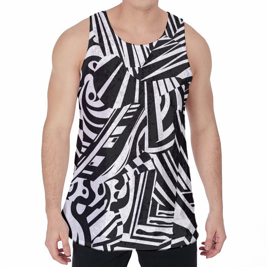 Abstract Dazzle Pattern Print Men's Velvet Tank Top