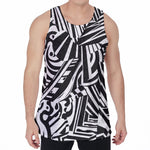 Abstract Dazzle Pattern Print Men's Velvet Tank Top