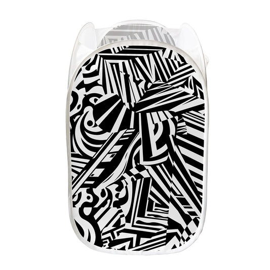 Abstract Dazzle Pattern Print Mesh Laundry Hamper