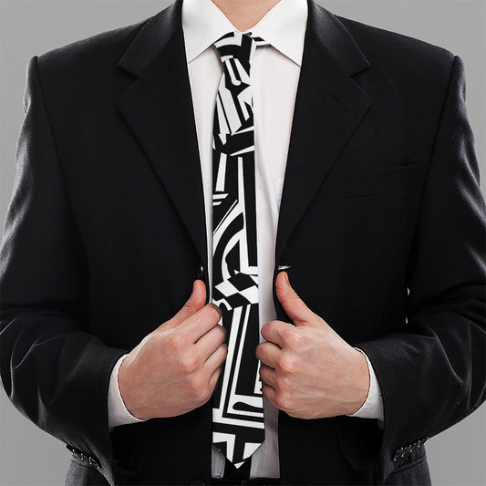 Abstract Dazzle Pattern Print Necktie