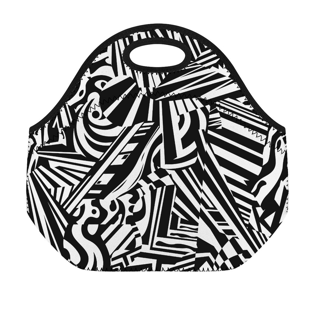 Abstract Dazzle Pattern Print Neoprene Lunch Bag