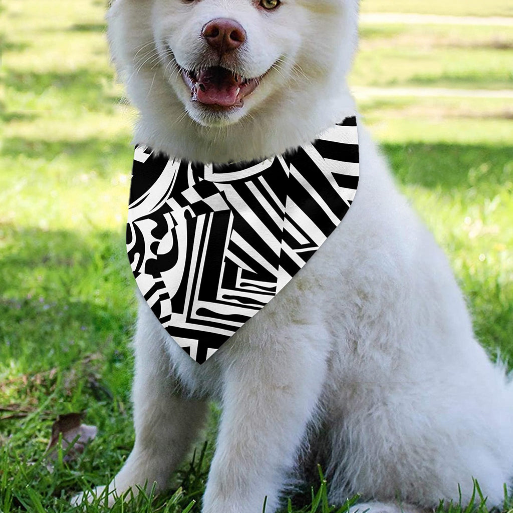 Abstract Dazzle Pattern Print Over The Collar Dog Bandana