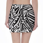 Abstract Dazzle Pattern Print Pencil Mini Skirt