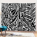 Abstract Dazzle Pattern Print Pencil Pleat Curtains