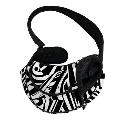 Abstract Dazzle Pattern Print Pet Sling Carrier