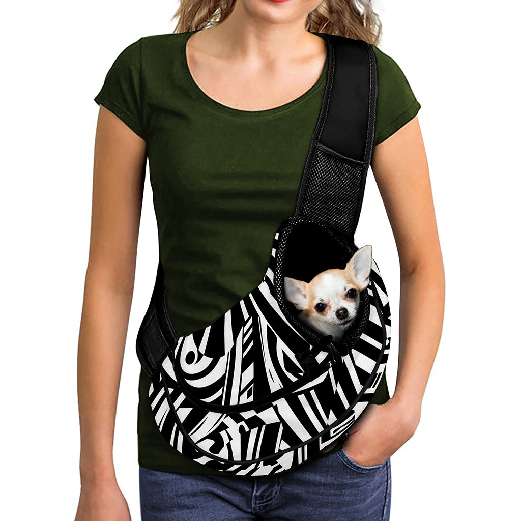Abstract Dazzle Pattern Print Pet Sling Carrier