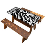 Abstract Dazzle Pattern Print Picnic Table Cover