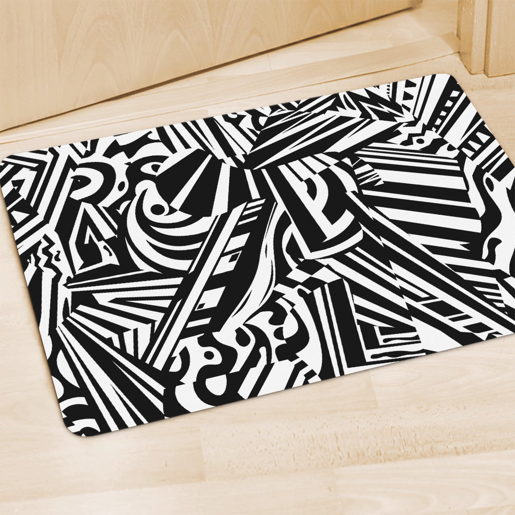Abstract Dazzle Pattern Print Polyester Doormat
