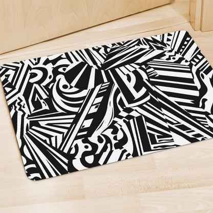 Abstract Dazzle Pattern Print Polyester Doormat