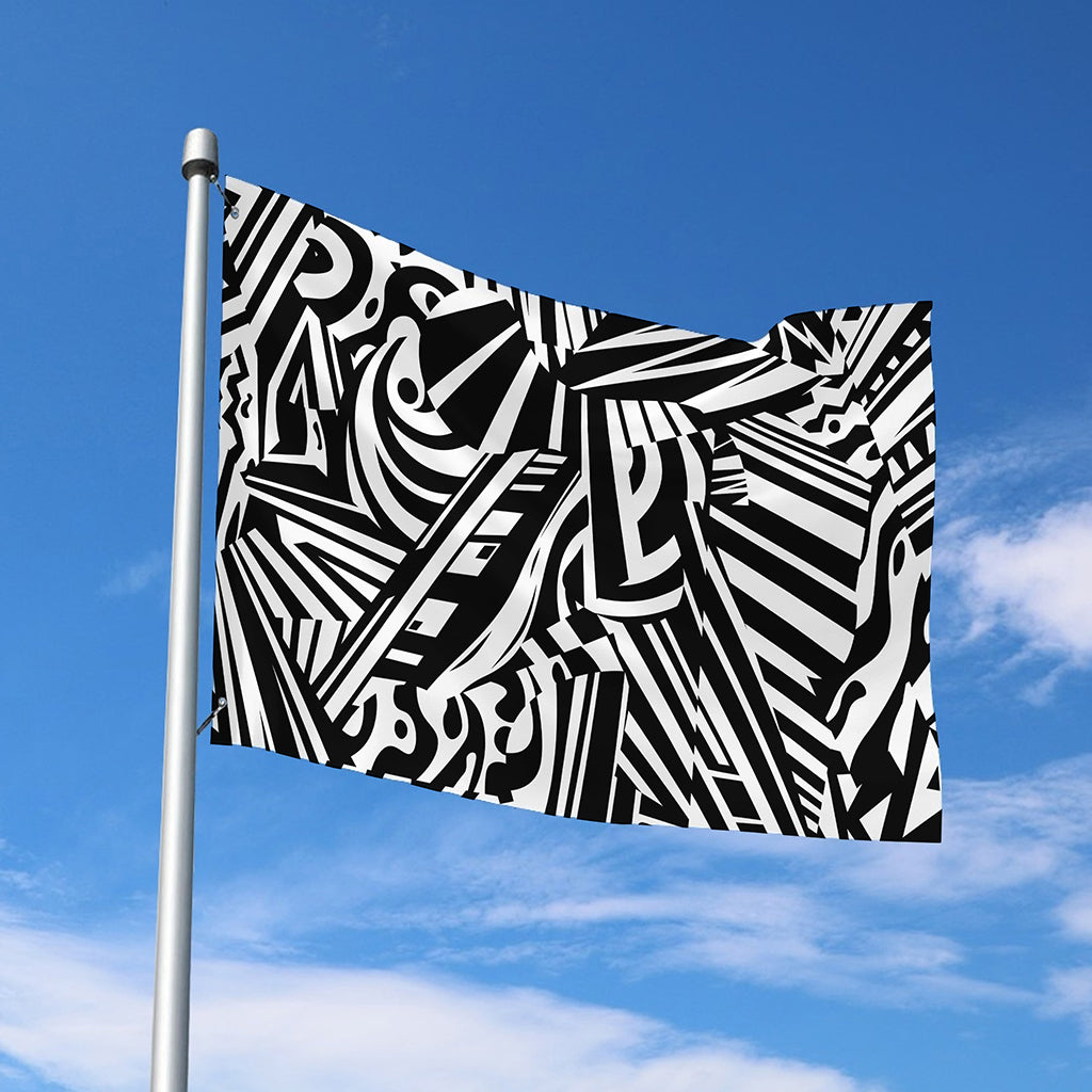 Abstract Dazzle Pattern Print Polyester Flag