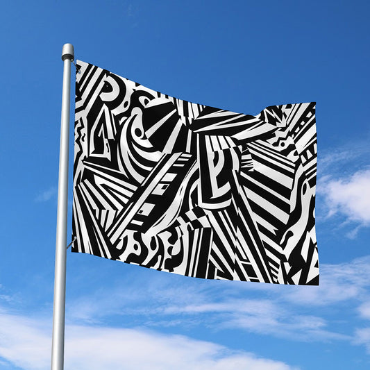 Abstract Dazzle Pattern Print Polyester Flag