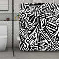 Abstract Dazzle Pattern Print Polyester Shower Curtain